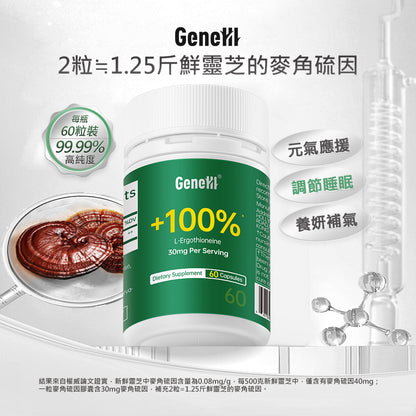 【GeneIII】麥角硫因純素膠囊 30mg EGT 60粒