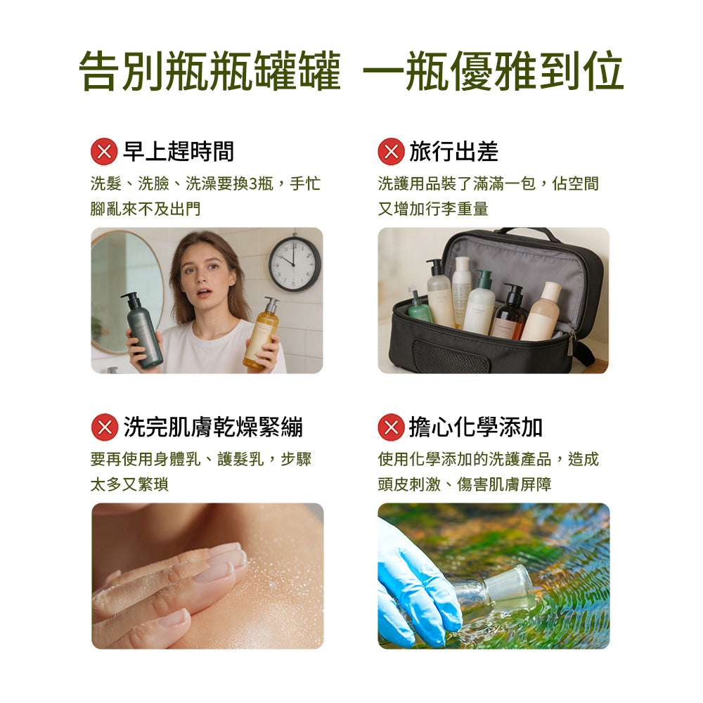 【Olive Oil Skincare】雪松森林三合一全身潔膚露 500ml