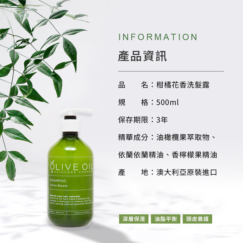 【Olive Oil Skincare】柑橘花香洗髮露 500ml